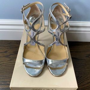 Jimmy Choo Leather Silver Sandals